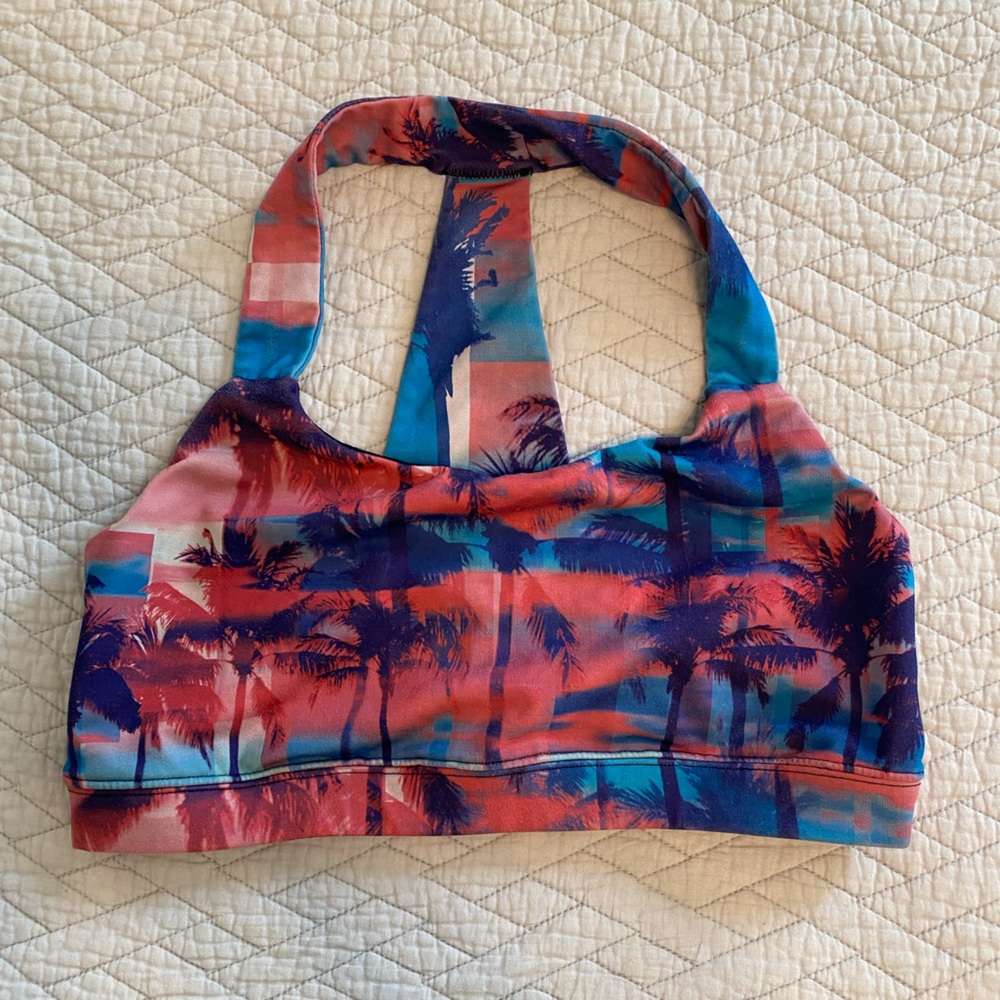 GAP sport Tropical palm tree 🌴 T-back sports bra Sz M